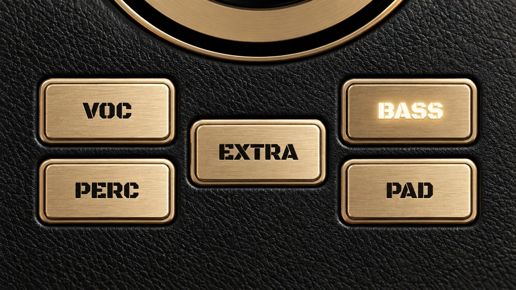 MAXUS gold controls: VOC, PERC, EXTRA, BASS and PAD